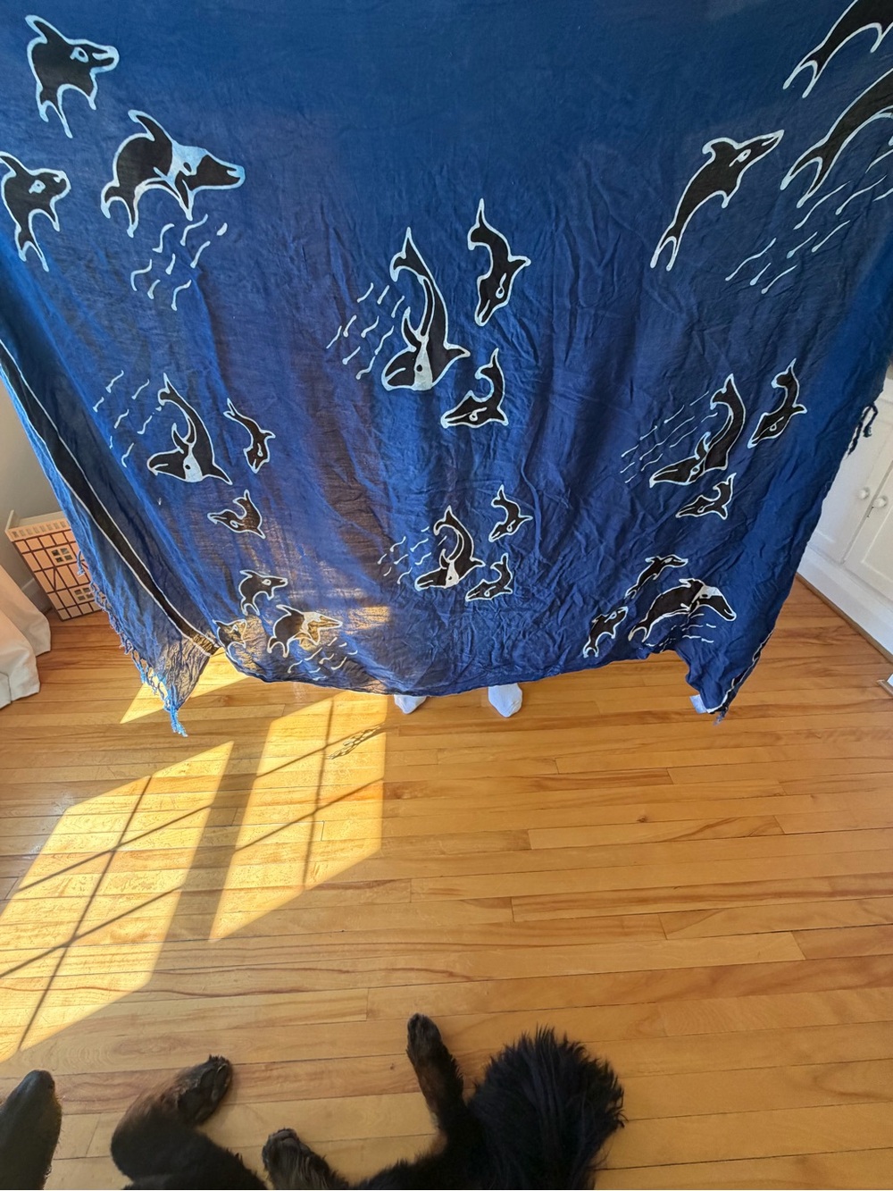 Blue Orca Print Sarong